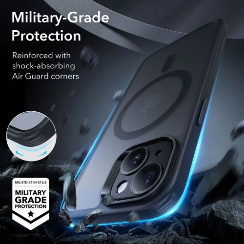 Zestaw etui + szkło na ekran + osłona na obiektyw ESR Classic Pro Set Halolock MagSafe Apple iPhone 15 Frosted Black