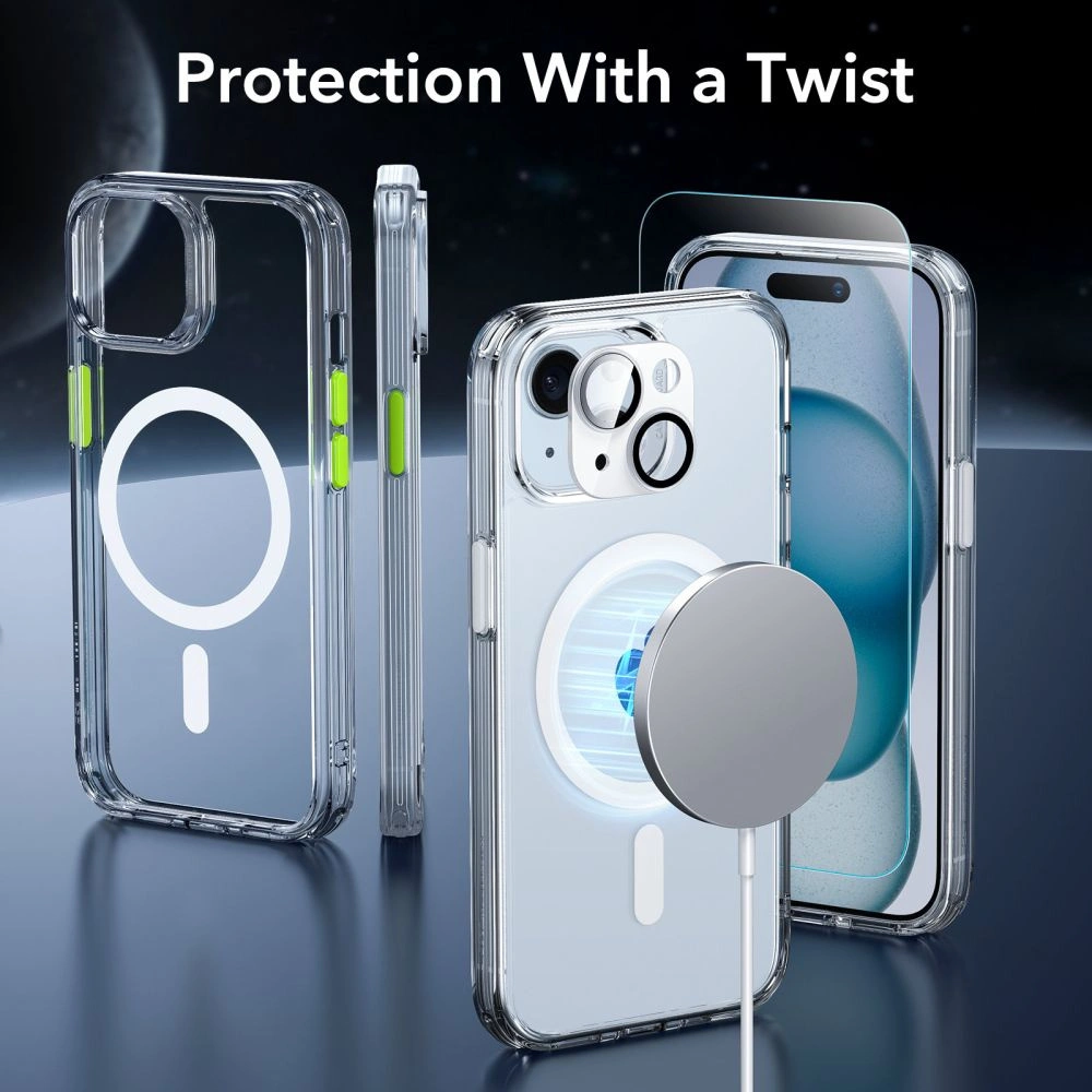Hurtownia GSM - Zestaw etui + szkło na ekran + osłona na obiektyw ESR Classic Pro Set Halolock MagSafe Apple iPhone 15 Clear - ESR802 - {ean13} - Hurt