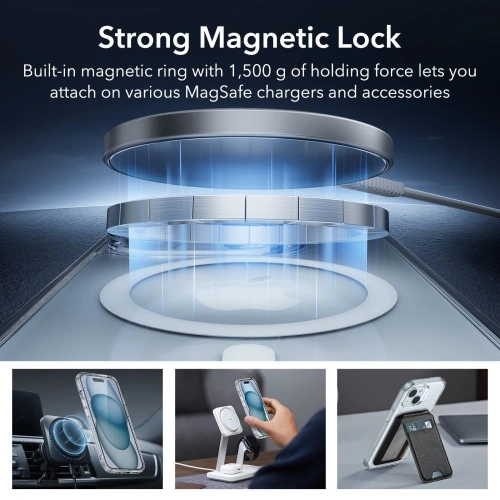 Zestaw etui + szkło na ekran + osłona na obiektyw ESR Classic Pro Set Halolock MagSafe Apple iPhone 15 Clear