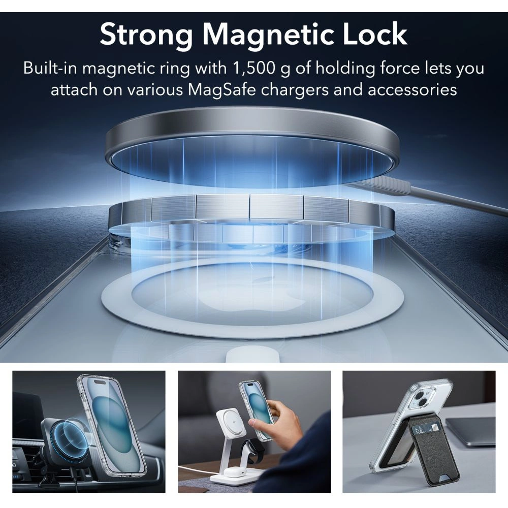 Hurtownia GSM - Zestaw etui + szkło na ekran + osłona na obiektyw ESR Classic Pro Set Halolock MagSafe Apple iPhone 15 Clear - ESR802 - {ean13} - Hurt
