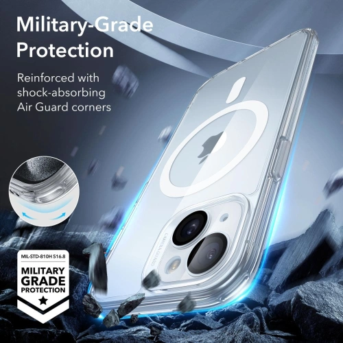 Zestaw etui + szkło na ekran + osłona na obiektyw ESR Classic Pro Set Halolock MagSafe Apple iPhone 15 Clear