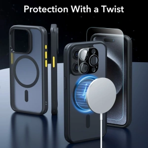 Hurtownia GSM - Set husă + sticlă pentru ecran + protecție pentru obiectiv ESR Classic Pro Set Halolock MagSafe Apple iPhone 15 Pro Frosted Black - ESR803 - {ean13} - Hurt