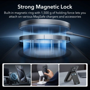 Hurtownia GSM - Set husă + sticlă pentru ecran + protecție pentru obiectiv ESR Classic Pro Set Halolock MagSafe Apple iPhone 15 Pro Frosted Black - ESR803 - {ean13} - Hurt
