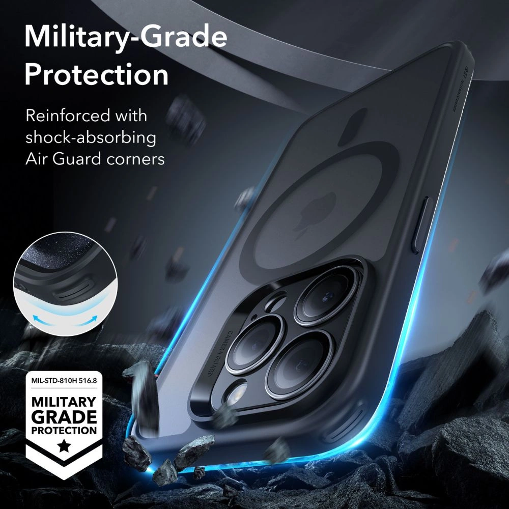 Hurtownia GSM - Set husă + sticlă pentru ecran + protecție pentru obiectiv ESR Classic Pro Set Halolock MagSafe Apple iPhone 15 Pro Frosted Black - ESR803 - {ean13} - Hurt