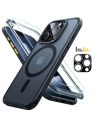 Zset etui + képernyővédő üveg + lencsevédő ESR Classic Pro Set Halolock MagSafe Apple iPhone 15 Pro Max Frosted Black