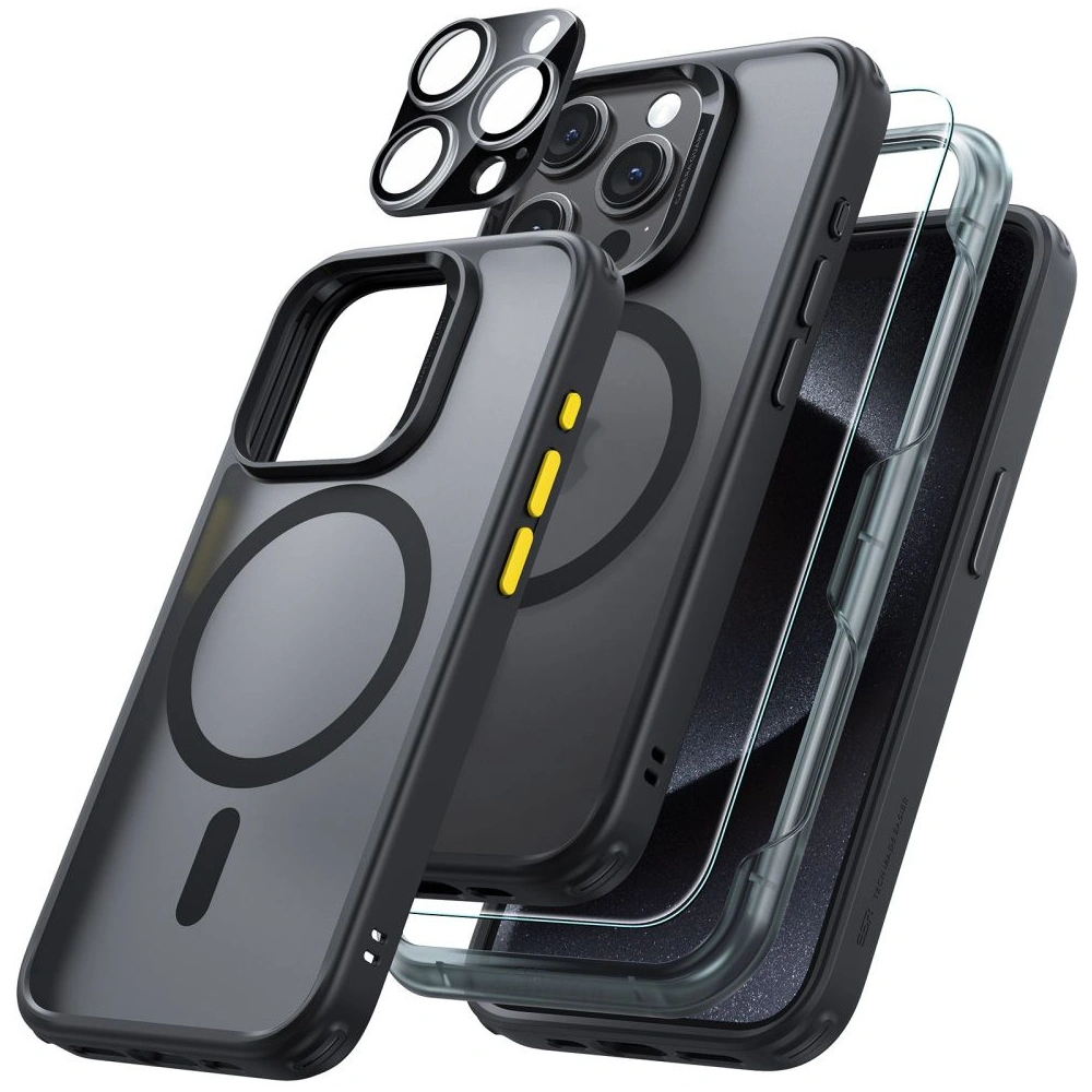 Hurtownia GSM - Zestaw etui + szkło na ekran + osłona na obiektyw ESR Classic Pro Set Halolock MagSafe Apple iPhone 15 Pro Max Frosted Black - ESR804 - {ean13} - Hurt