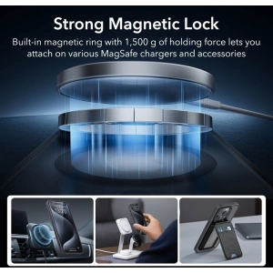 Hurtownia GSM - Set etui + sticlă pentru ecran + protecție pentru obiectiv ESR Classic Pro Set Halolock MagSafe Apple iPhone 15 Pro Max Frosted Black - ESR804 - {ean13} - Hurt
