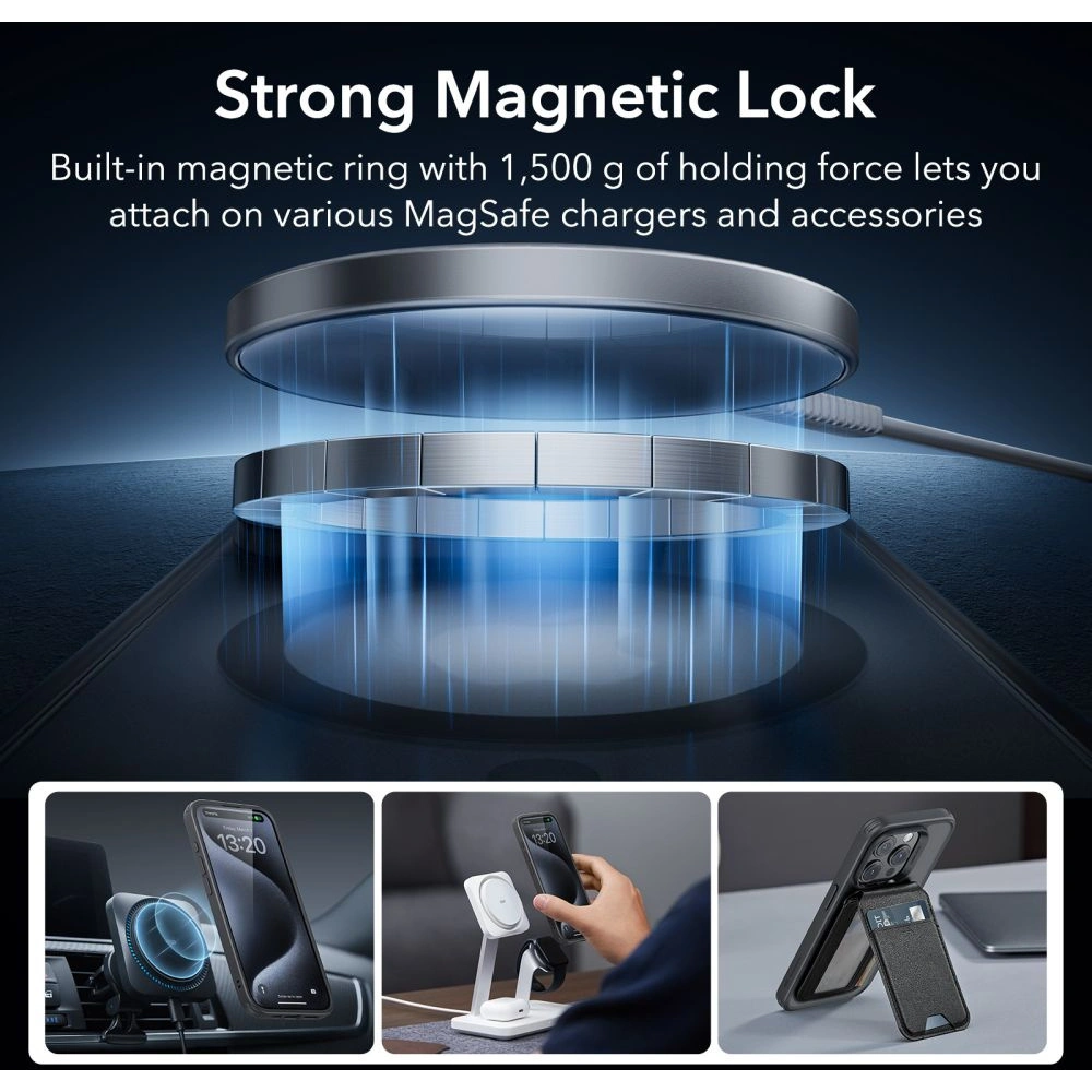 Hurtownia GSM - Zestaw etui + szkło na ekran + osłona na obiektyw ESR Classic Pro Set Halolock MagSafe Apple iPhone 15 Pro Max Frosted Black - ESR804 - {ean13} - Hurt