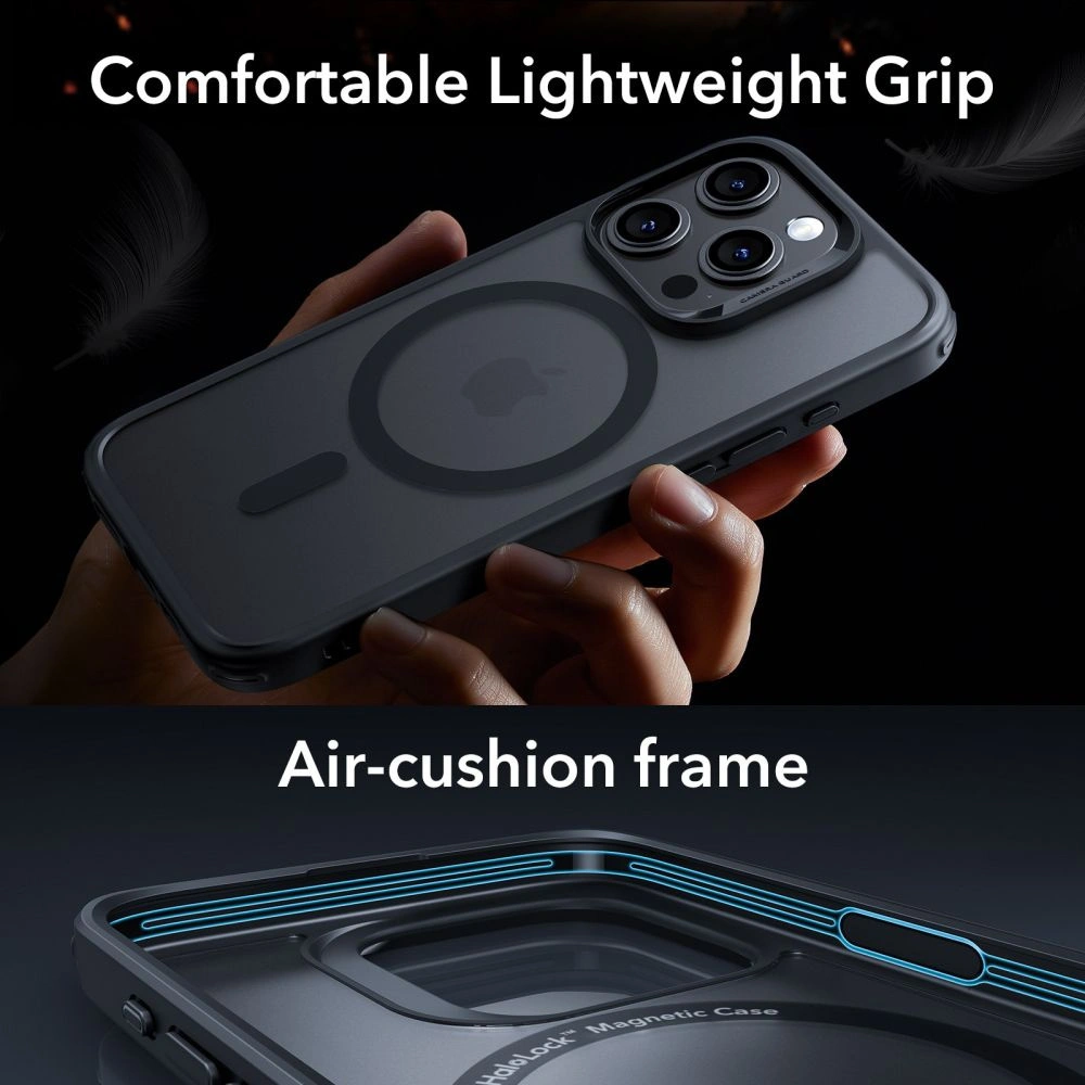 Case-Set + Displayschutz + Objektivschutz ESR Classic Pro Set Halolock MagSafe Apple iPhone 15 Pro Max Frosted Black