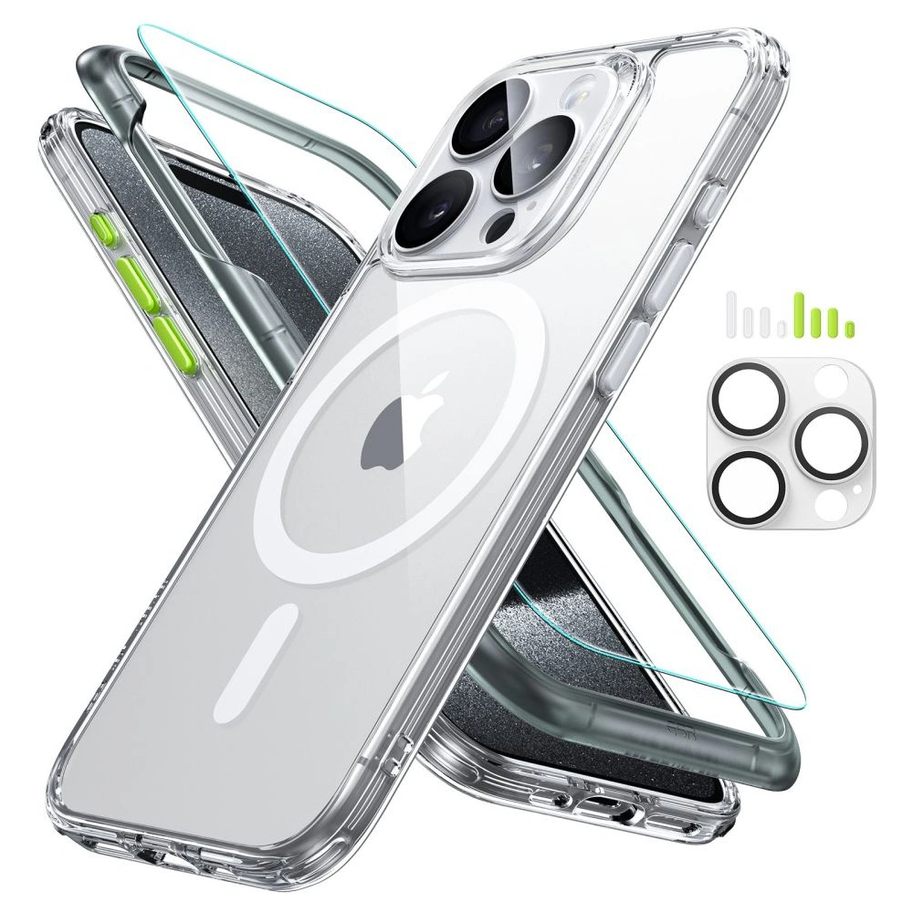 Hurtownia GSM - Sada pouzdra + sklo na displej + ochrana objektivu ESR Classic Pro Set Halolock MagSafe Apple iPhone 15 Pro Max Clear - ESR805 - {ean13} - Hurt