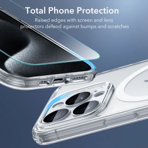 Hurtownia GSM - Set husă + sticlă pentru ecran + protecție pentru obiectiv ESR Classic Pro Set Halolock MagSafe Apple iPhone 15 Pro Max Clear - ESR805 - {ean13} - Hurt
