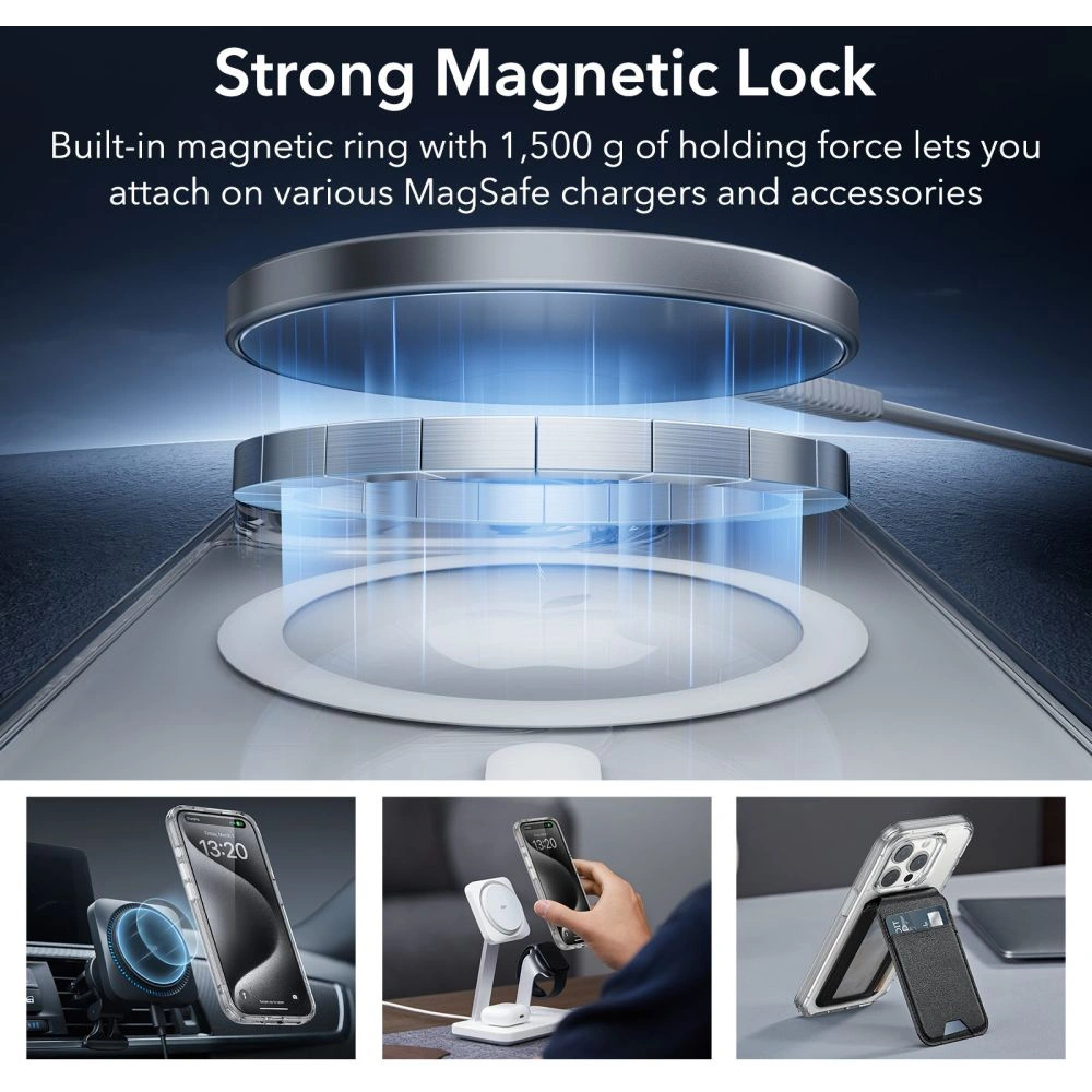 Hurtownia GSM - Zestaw etui + szkło na ekran + osłona na obiektyw ESR Classic Pro Set Halolock MagSafe Apple iPhone 15 Pro Max Clear - ESR805 - {ean13} - Hurt