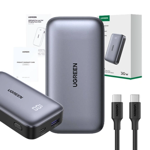 Powerbank 10000mAh UGREEN Nexode PB502 USB-A, USB-C 30W PD czarny - Powerbanki - Ugreen