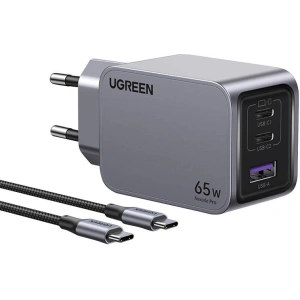 Hurtownia GSM - Nabíječka UGREEN Nexode Pro USB-A, 2xUSB-C 65W + kabel USB-C / USB-C 1.5m černá - UGR1833 - {ean13} - Hurt