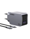 UGREEN Nexode Pro USB-A hálózati töltő, 2xUSB-C 65W + USB-C / USB-C 1.5m fekete