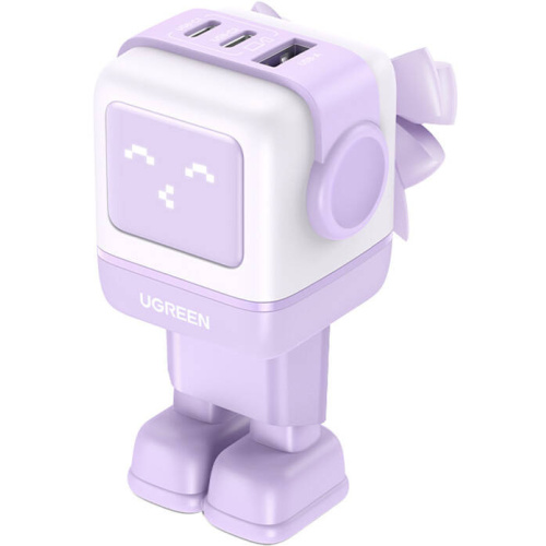 Ugreen Distributor - 6941876232918 - UGR1834 - UGREEN Nexode Robot GaN wall charger 2xUSB-A, USB-C 65W purple - B2B homescreen