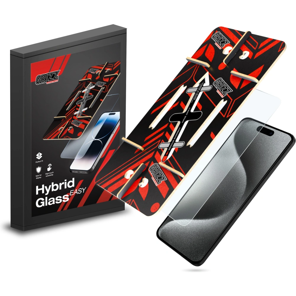 Hurtownia GSM - Hybidní sklo GrizzGlass HybridGlass Easy pro Apple iPhone 15 Pro Max - GRZ10030 - {ean13} - Hurt