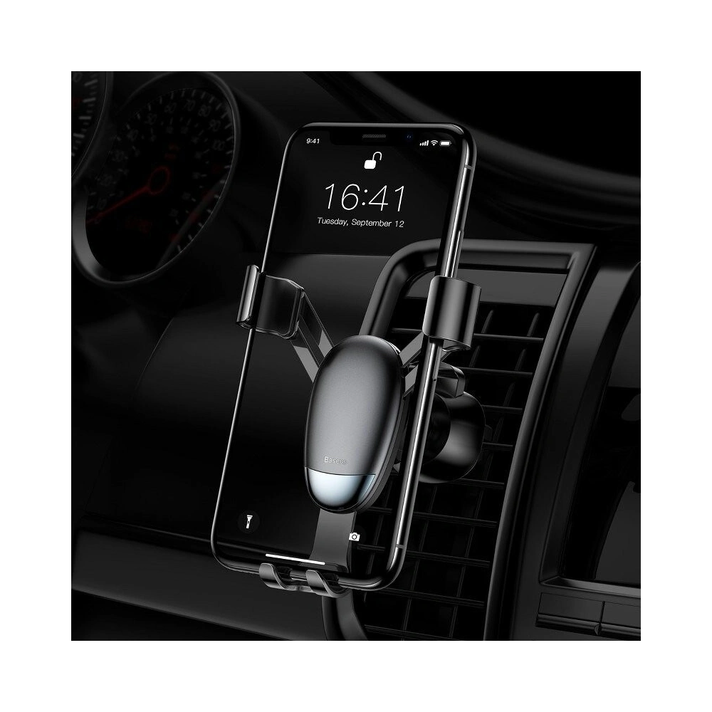 Wholesale Baseus Gravity Aluminium Air Vent Car Mount Black - BSU674BLK - {ean13} - Hurt