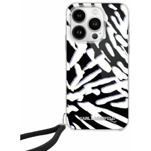 Hurtownia Karl Lagerfeld - 3666339287283 - KLD1996 - Etui Karl Lagerfeld KLHCP15LHZBPKCCK Apple iPhone 15 Pro hardcase IML Zebra Pattern & Cord czarny/black - B2B homescreen