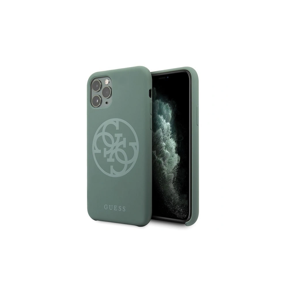 Hurtownia GSM - Etui Guess GUHCN65LS4GKA Apple iPhone 11 Pro Max khaki hard case Silicone 4G Tone On Tone - GUE271KHA - {ean13} - Hurt