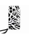 Etui Karl Lagerfeld KLHCP15SHZBPKCCK Apple iPhone 15 / 14 / 13 kemény tok IML Zebra minta & zsinór fekete/black