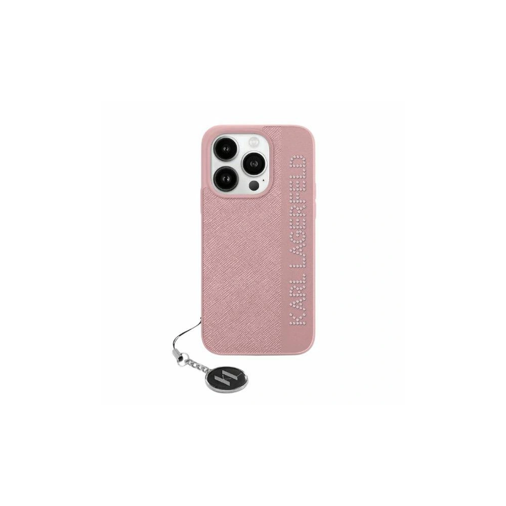 Hurtownia GSM - Etui Karl Lagerfeld KLHCP15SPSAKDGCP Apple iPhone 15 / 14 / 13 keménytok Saffiano Rózsaszín kövek és charm - KLD2003 - {ean13} - Hurt
