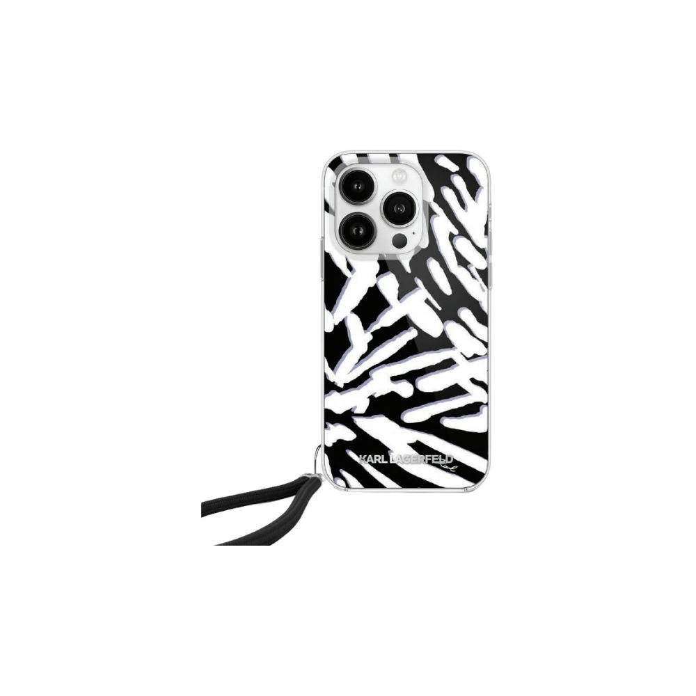 Hurtownia GSM - Case Karl Lagerfeld KLHCP15XHZBPKCCK Apple iPhone 15 Pro Max Hardcase IML Zebra-Muster & Schnur schwarz/black - KLD2006 - {ean13} - Hurt