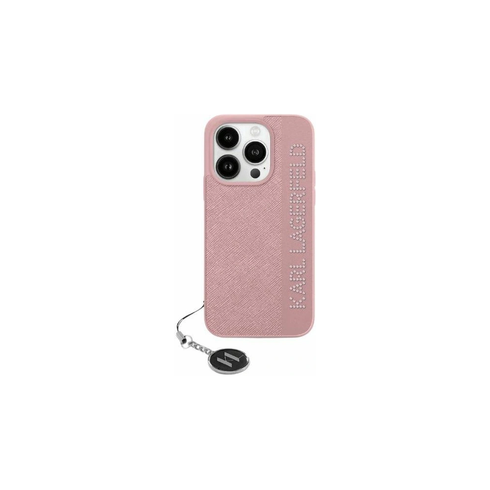 Wholesale Karl Lagerfeld KLHCP15XPSAKDGCP Apple iPhone 15 Pro Max hardcase Saffiano Rhinestones & Charm pink - KLD2008 - {ean13} - Hurt