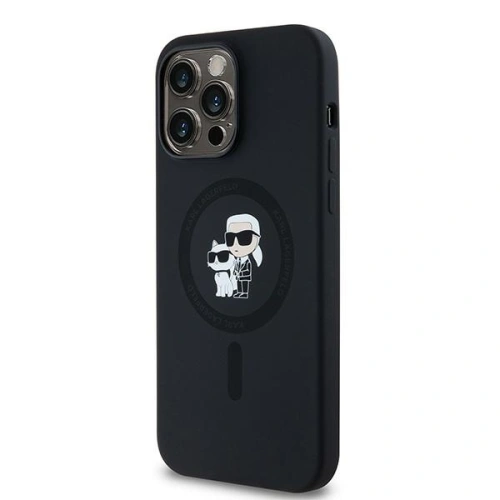 Etui Karl Lagerfeld KLHMP14LSCMKCRHK Apple iPhone 14 Pro hardcase Silicone Karl & Choupette MagSafe czarny/black