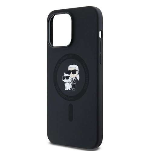 Etui Karl Lagerfeld KLHMP14LSCMKCRHK Apple iPhone 14 Pro hardcase Silicone Karl & Choupette MagSafe czarny/black