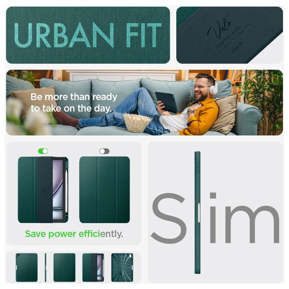 Hurtownia GSM - Case Spigen Urban Fit Apple iPad Air 10.9 2020/2022 (4. und 5. Generation) / iPad Air 11 2024 (6. Generation) Mitternachtsgrün - SPN3414 - {ean13} - Hurt