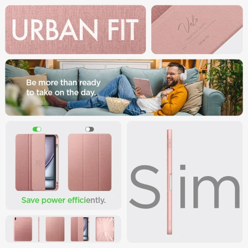Etui Spigen Urban Fit Apple iPad Air 10.9 2020/2022 (4. i 5. generacji) / iPad Air 11 2024 (6. generacji) rose gold