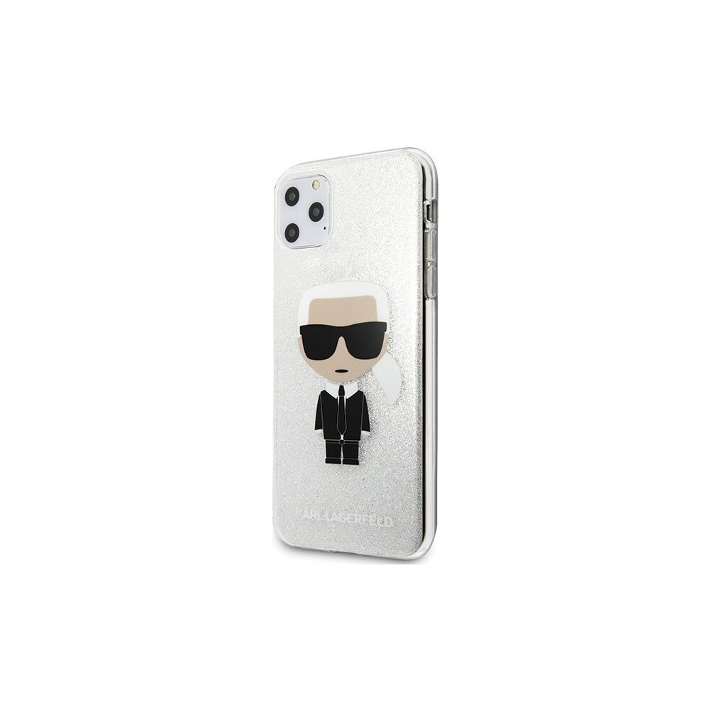 Karl Lagerfeld KLHCN65TPUTRIKSL iPhone 11 Pro Max srebrny/silver Glitter Ikonik Karl