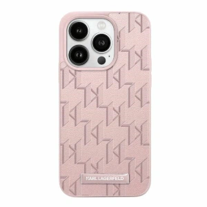 Hurtownia GSM - Case Karl Lagerfeld KLHMP15LPKHPORPP Apple iPhone 15 Pro Hardcase Leder Monogram Metall-Logo rosa/pink - KLD2025 - {ean13} - Hurt