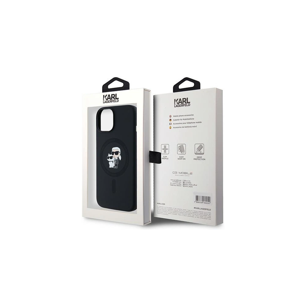 Hurtownia GSM - Etui Karl Lagerfeld KLHMP15MSCMKCRHK Apple iPhone 15 Plus / 14 Plus hardcase silikonové Karl & Choupette MagSafe černé/black - KLD2026 - {ean13} - Hurt