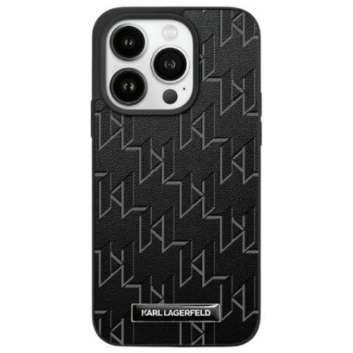 Hurtownia Karl Lagerfeld - 3666339253622 - KLD2028 - Etui Karl Lagerfeld KLHMP15SPKHPORPK Apple iPhone 15 / 14 / 13 hardcase Leather Monogram Metal Logo czarny/black - B2B homescreen
