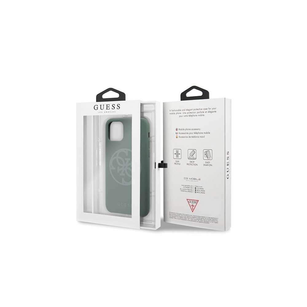 Hurtownia GSM - Etui Guess GUHCN65LS4GKA Apple iPhone 11 Pro Max khaki hard case Silicone 4G Tone On Tone - GUE271KHA - {ean13} - Hurt