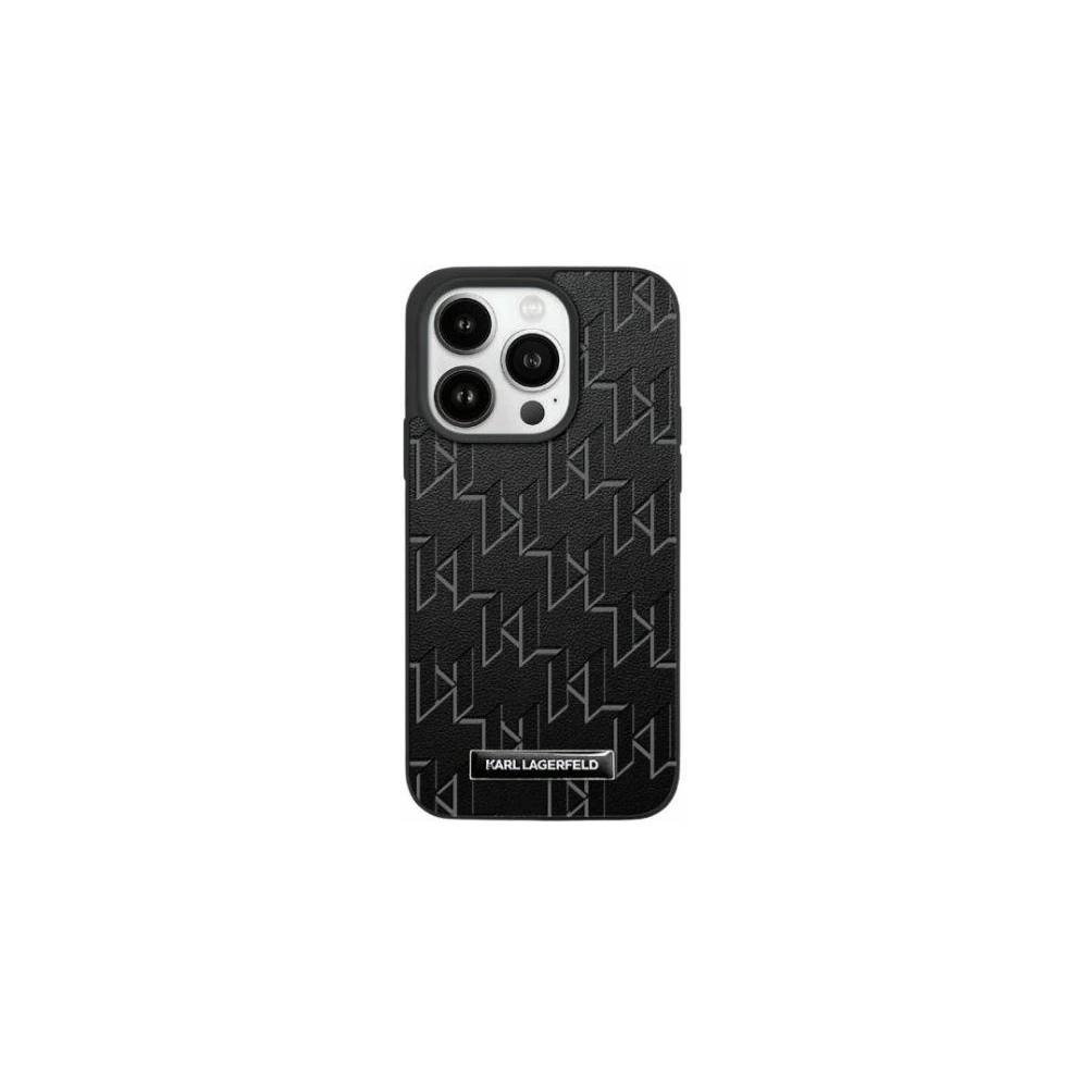 Hurtownia GSM - Case Karl Lagerfeld KLHMP15XPKHPORPK Apple iPhone 15 Pro Max Hardcase Leder Monogram Metall-Logo schwarz/black - KLD2031 - {ean13} - Hurt