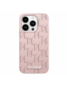 Case Karl Lagerfeld KLHMP15XPKHPORPP Apple iPhone 15 Pro Max Hardcase Leder Monogram Metalllogo rosa/pink