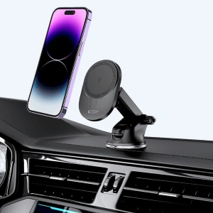 Hurtownia GSM - [OUTLET] Auto-Halterung mit kabellosem MagSafe-Ladegerät Tech-Protect MM15W-V1 Dashboard- und Lüftungshalterung kabelloses Ladegerät 15W Schwarz - OT-658 - {ean13} - Hurt