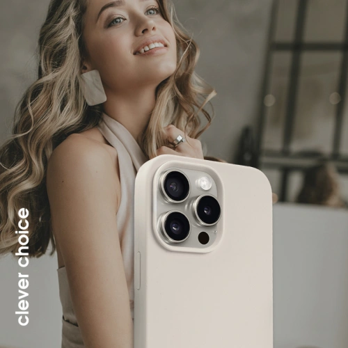 Etui Crong Color Cover Magnetic Apple iPhone 15 Pro MagSafe kamienny beż