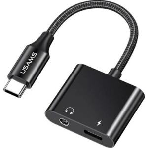 Hurtownia GSM - Adapter USAMS AU15 US-SJ598 USB-C / jack 3.5m DAC, USB-C PD 60W schwarz/black - USA1106 - {ean13} - Hurt