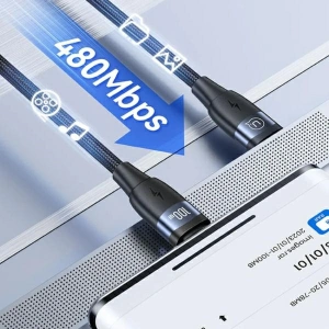 Kábel USAMS U85 US-SJ632 USB-C / USB-C 100W 1.2m PD Gyors Töltés fekete/black