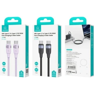 Hurtownia GSM - Kabel USAMS U85 US-SJ632 USB-C / USB-C 100W 1.2m PD Fast Charging fioletowy/purple - USA1111 - {ean13} - Hurt