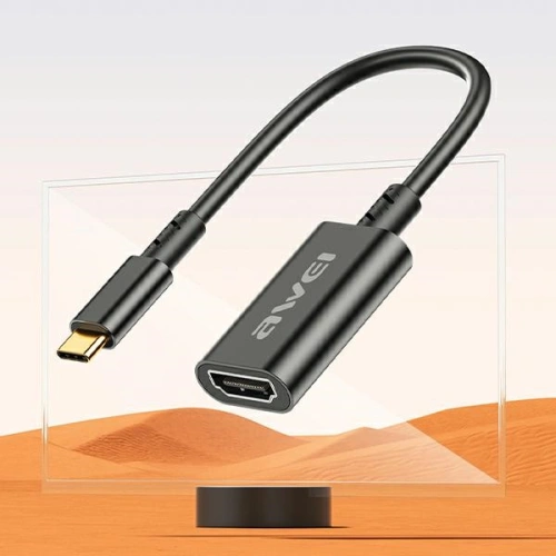 Adapter AWEI CL-217T USB-C / HDMI 4K@30HZ czarny/black
