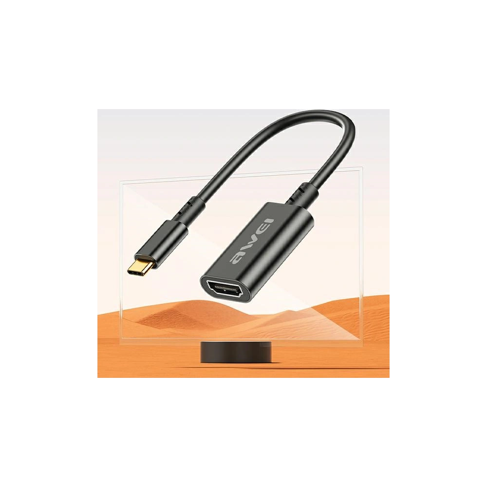 Hurtownia GSM - AWEI CL-217T USB-C / HDMI 4K@30HZ adapter fekete - AWEI190 - {ean13} - Hurt