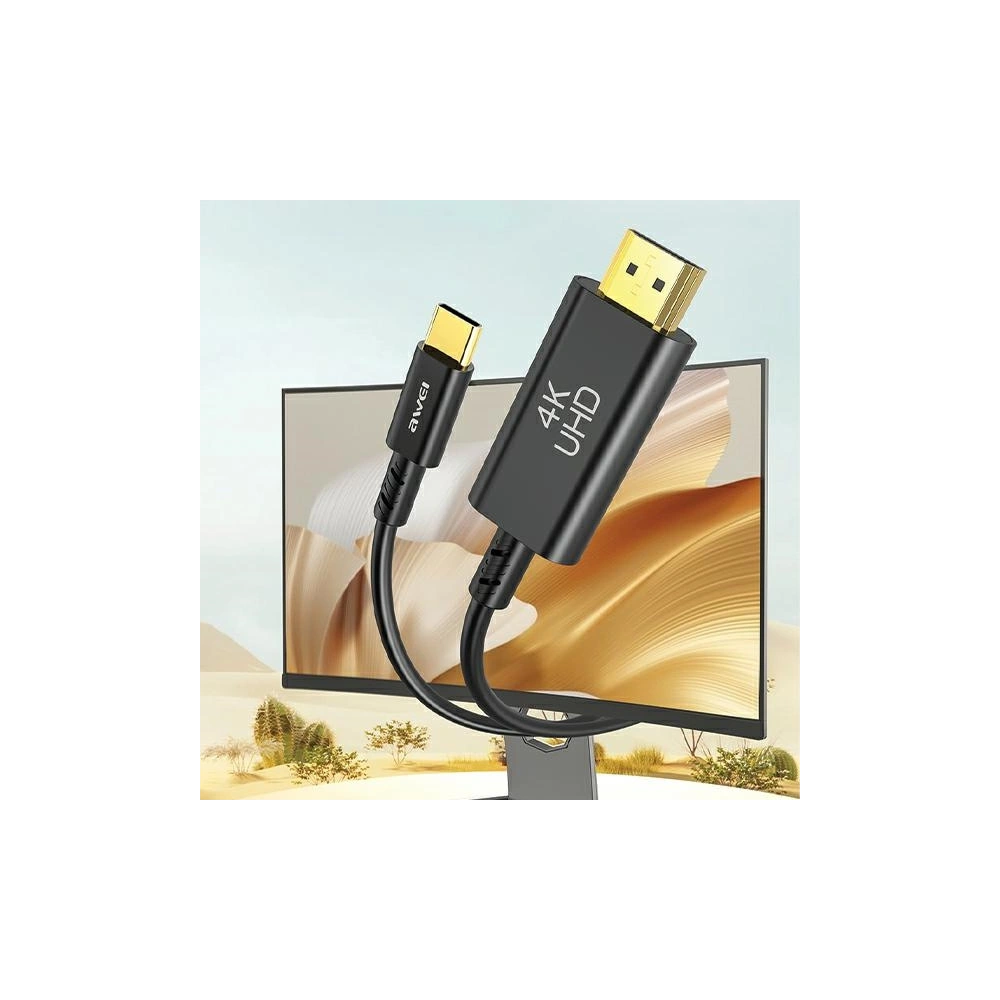 Hurtownia GSM - Kabel AWEI CL-212T USB-C / HDMI 4K@30HZ černý/black - AWEI191 - {ean13} - Hurt