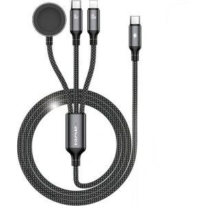 Hurtownia GSM - Kabel 3w1 AWEI W23 USB-C 100W / Lightning 10W / Watch 2.5W černý/black - AWEI193 - {ean13} - Hurt