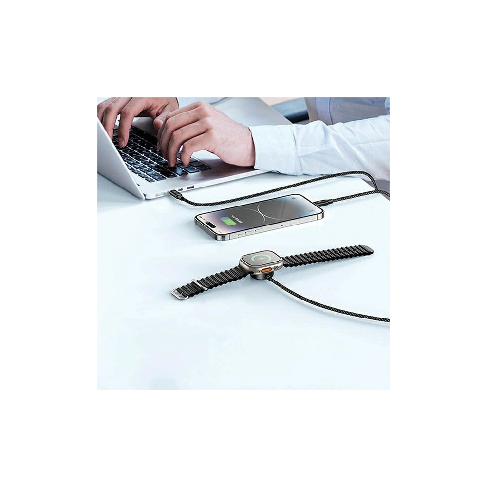 Hurtownia GSM - Kabel 3w1 AWEI W23 USB-C 100W / Lightning 10W / Watch 2.5W schwarz/black - AWEI193 - {ean13} - Hurt