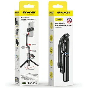Hurtownia GSM - Selfie Bot AWEI X49 fekete/black - AWEI195 - {ean13} - Hurt